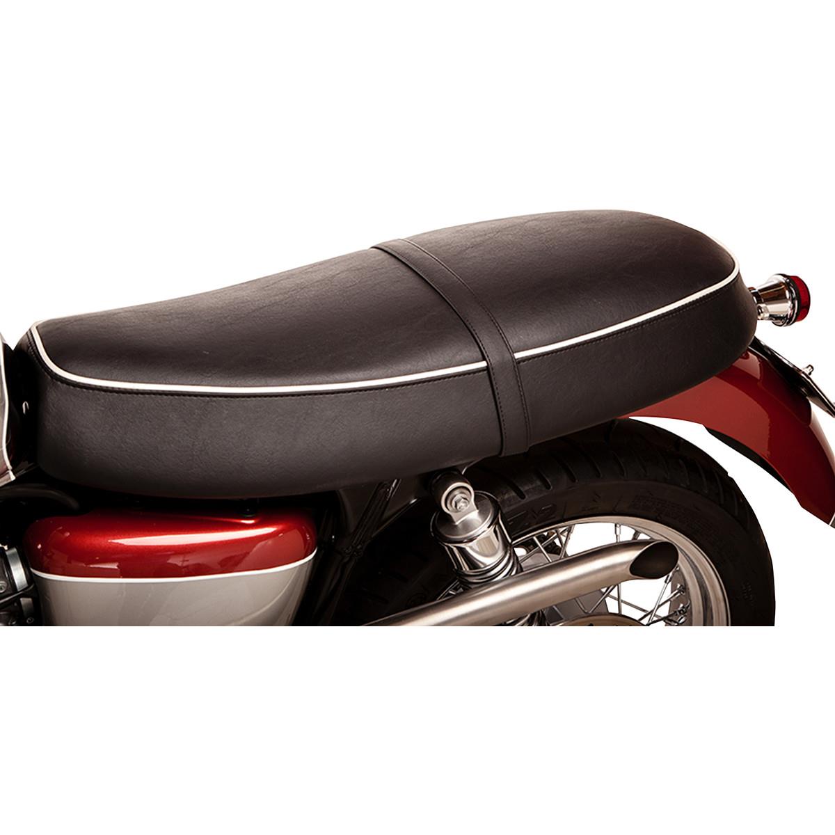 Retro Seat Skin - Black with White Piping