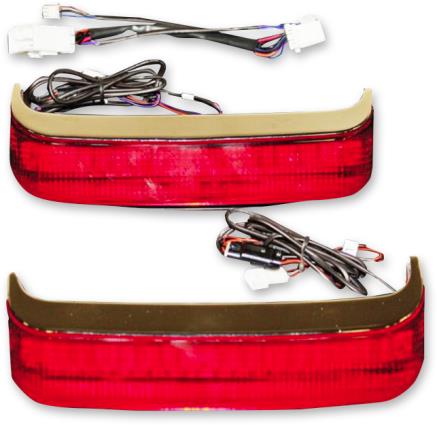 Saddlebag Lights for H-D OE Saddlebags - Chrome Finish - Red Lens