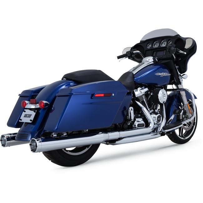 Monster Round Slip-On Mufflers - Chrome with Chrome Tips