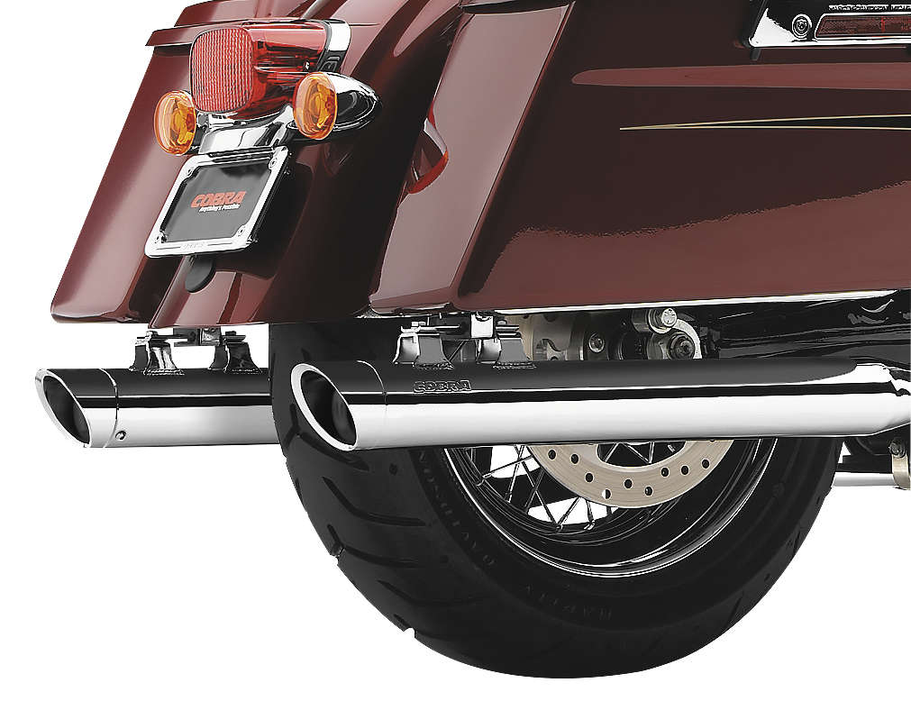 3in. Slashcut Slip-On Mufflers - Chrome