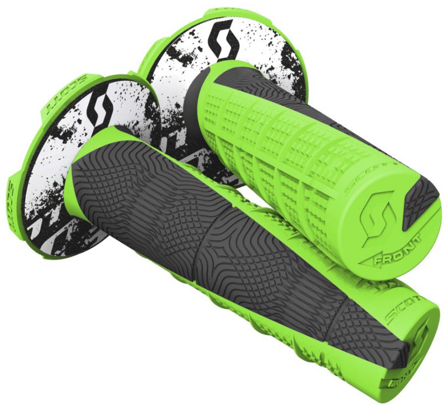 Deuce II MX/ATV Grips - Neon Green/Black