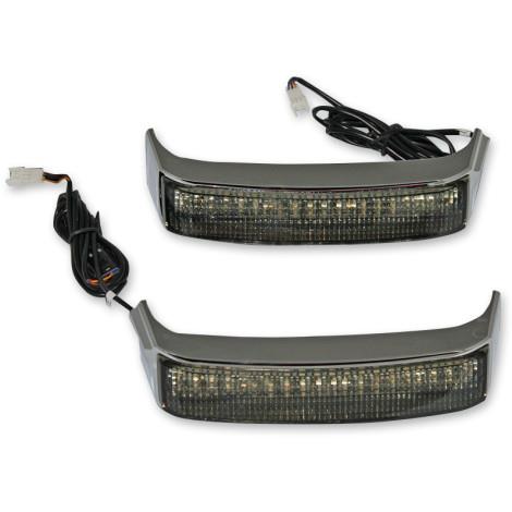 Saddlebag Lights for H-D OE Saddlebags - Gloss Black Finish - Smoke Lens