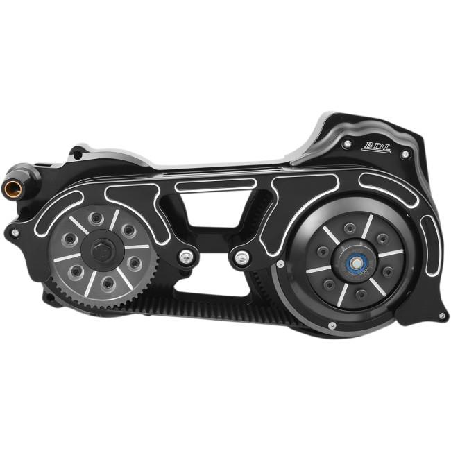 2in. Open Belt Drive Kit with 1-Piece Motor Plate - Black