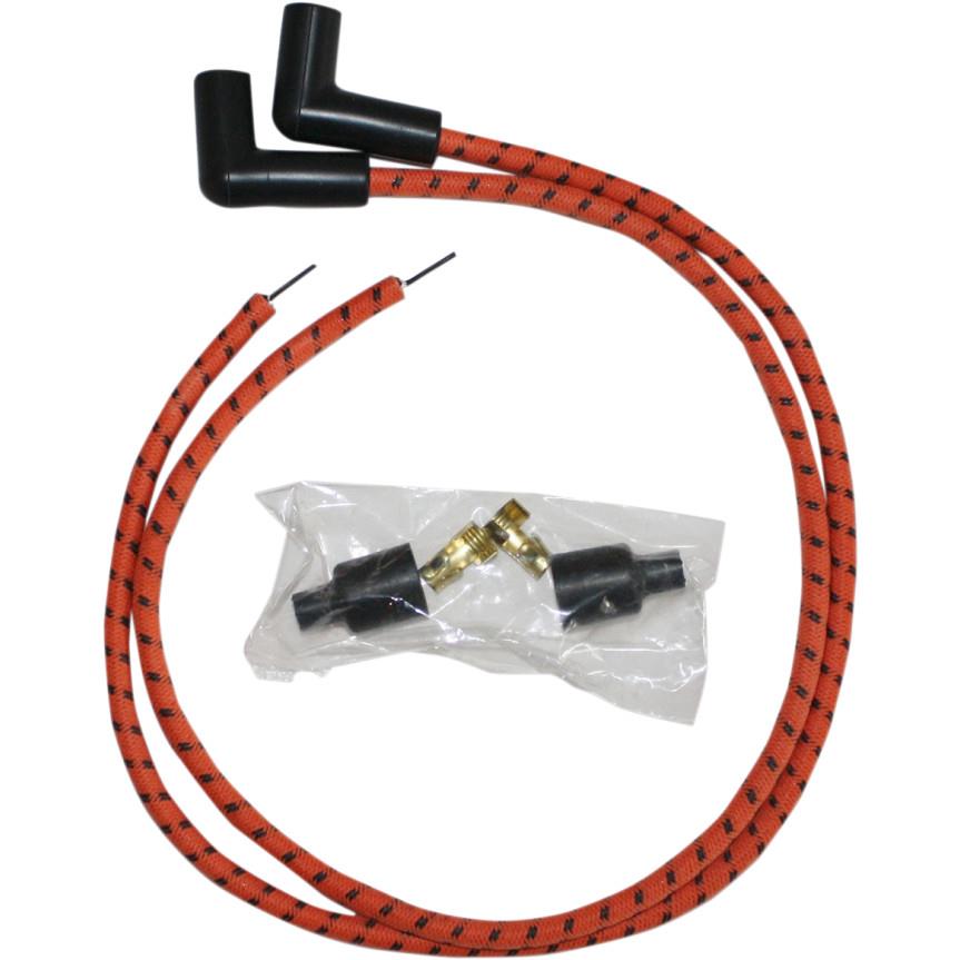8mm Universal 90 Deg. Custom-Colored Plug Wires - Orange/Black