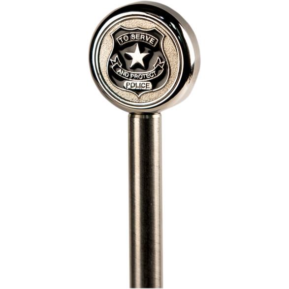 9in. Stainless Steel Flag Pole with Topper - Police