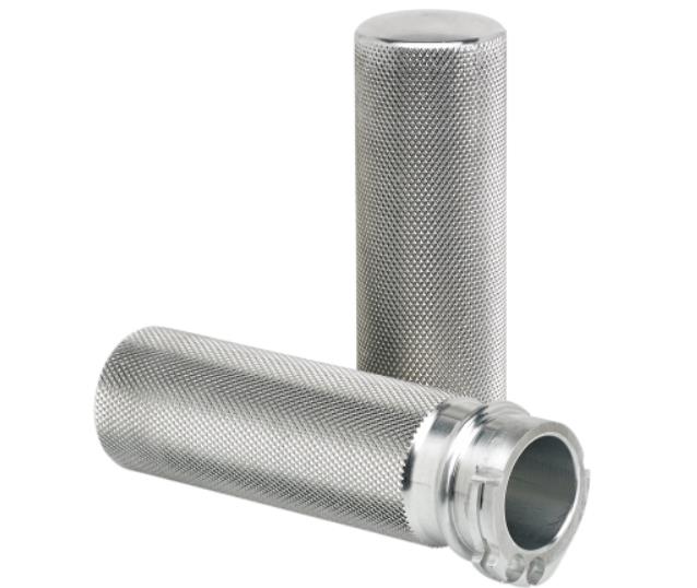 Knurled Handgrips - Raw Machined Aluminum Finish