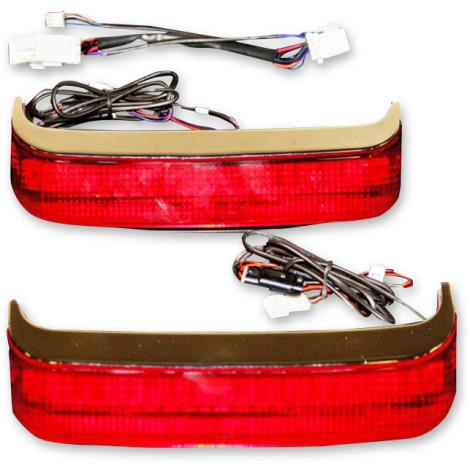 Saddlebag Lights for H-D OE Saddlebags - Chrome Finish - Red Lens