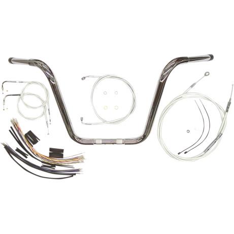 14in. Ape Hanger Bar Kit for 1 1/4in. Caliber Handlebar Installation Kit - Chrome