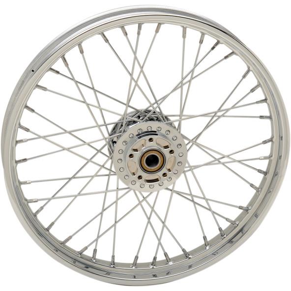 Laced 40 Spoke Front Wheel - 21x2.15 - Chrome (Single Disc)