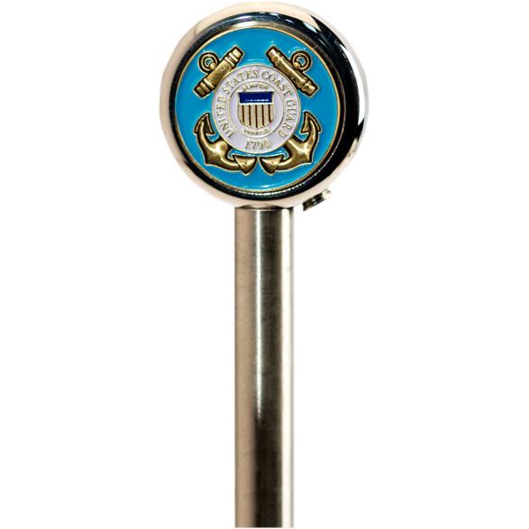 9in. Stainless Steel Flag Pole with Topper - Coast Guard
