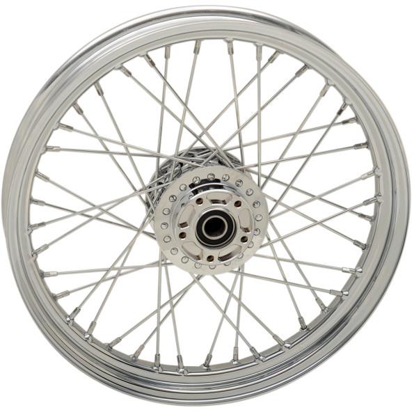 Laced 40 Spoke Front Wheel - 19x2.5 - Chrome (Single Disc)