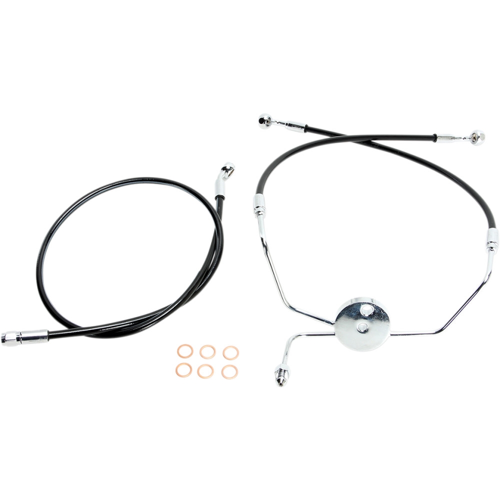 Black Coated XR Stainless Front Brakeline Kit - 33in. Upper Brake Length