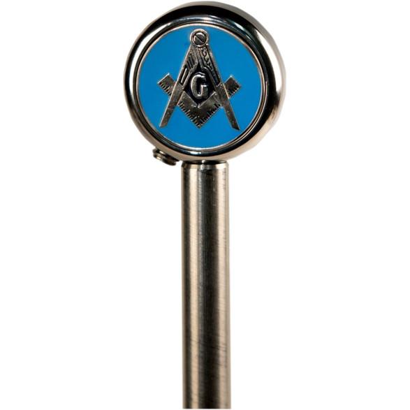 13in. Stainless Steel Flag Pole with Topper - Blue Lodge Mason