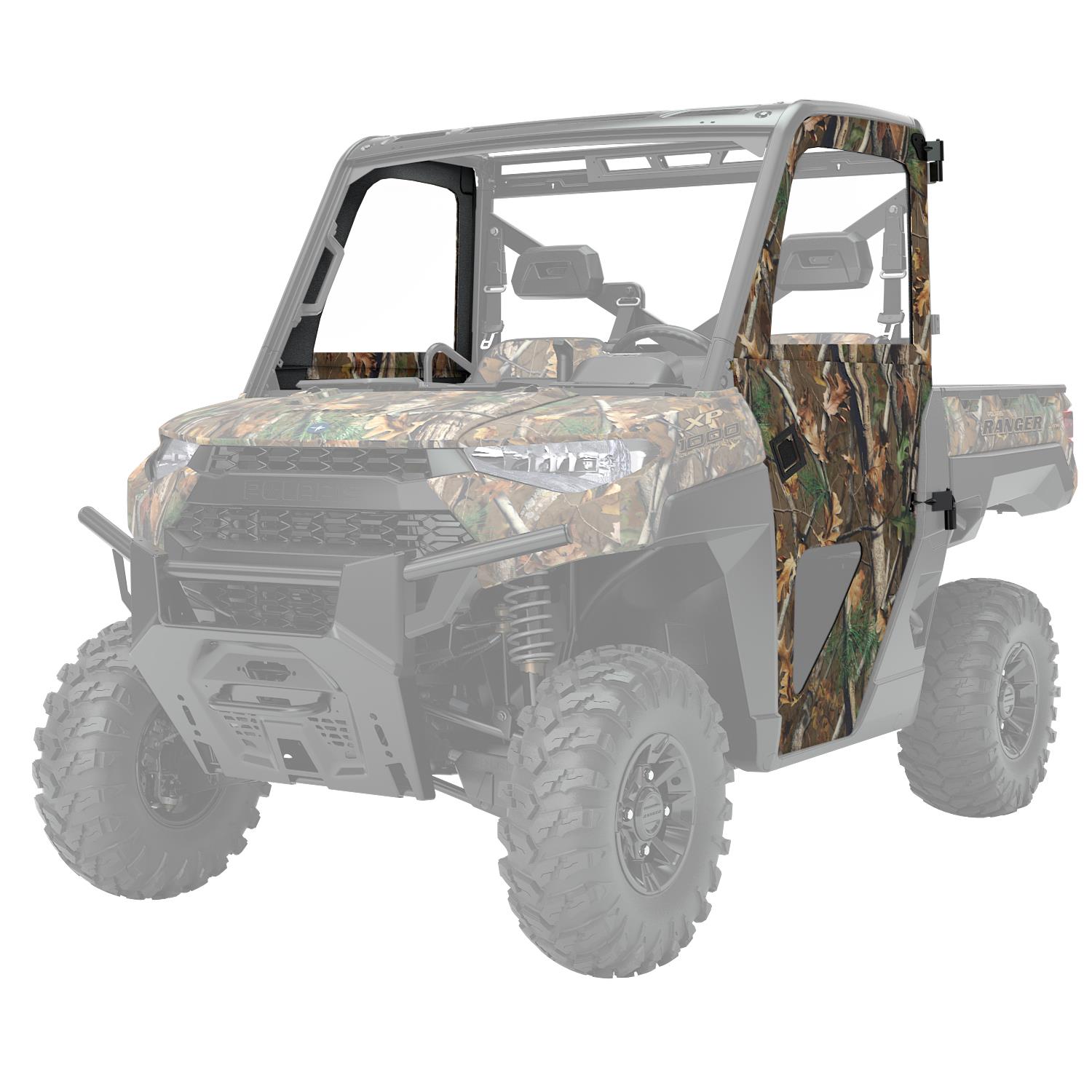 Lock and Ride Pro Shield Zipper Window Canvas Doors - Polaris Pursuit Camo