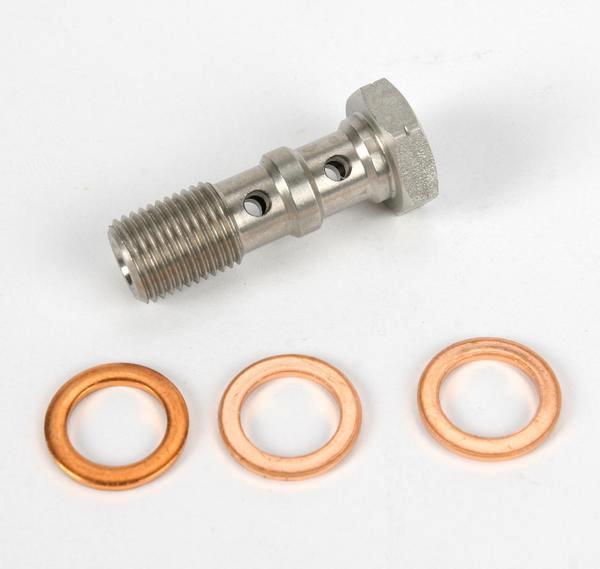Stainless Steel Double Banjo Bolt for BMW, Ducati, Suzuki - 10mm x 1.0in.