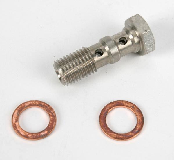 Stainless Steel Double Banjo Bolt for Honda, Kawasaki, Yamaha - 10mm x 1.25in.