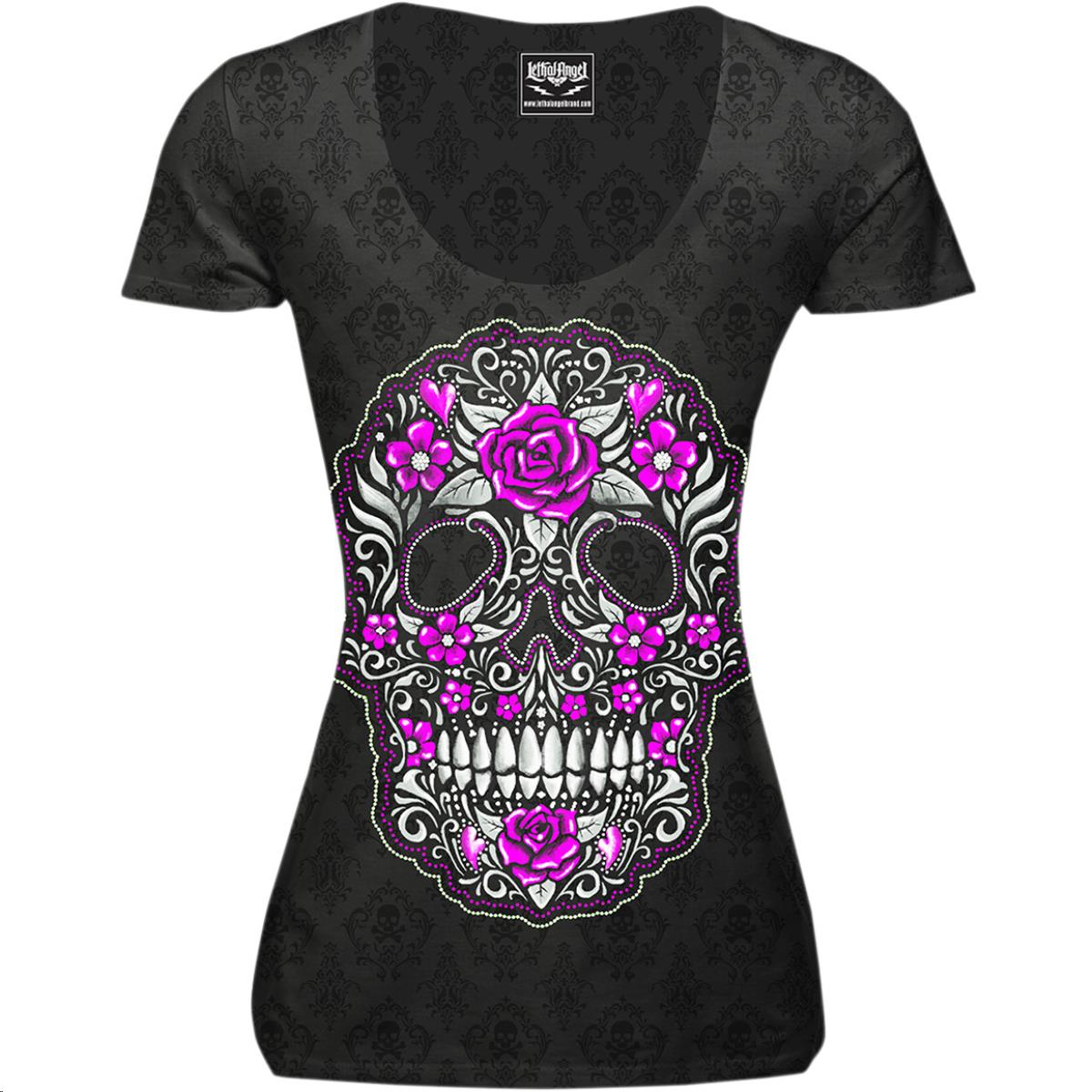 Skull of Flowers Womens T-Shirt