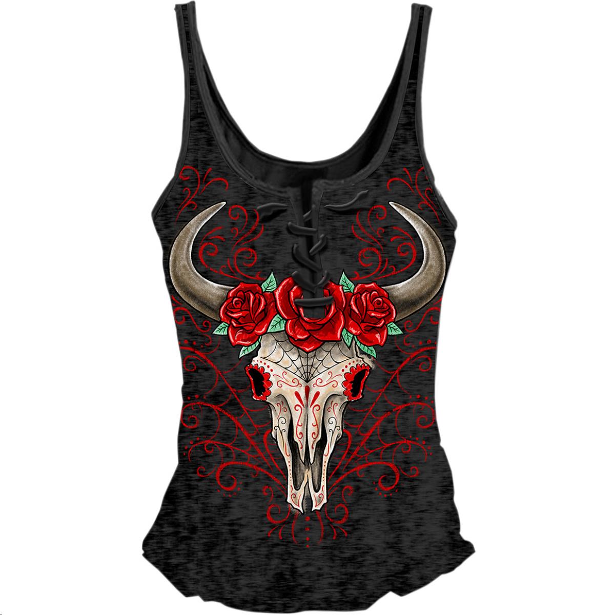 D.O.D Western Womens Lace Up Tank Top