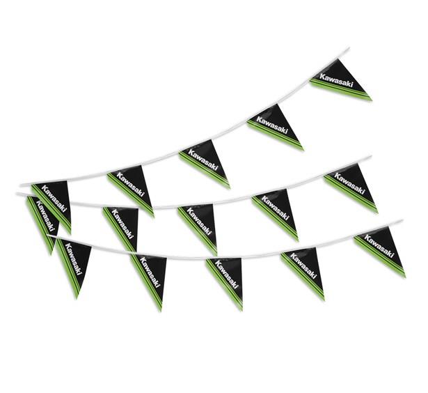3 Green Lines Two-Sided String Pennants