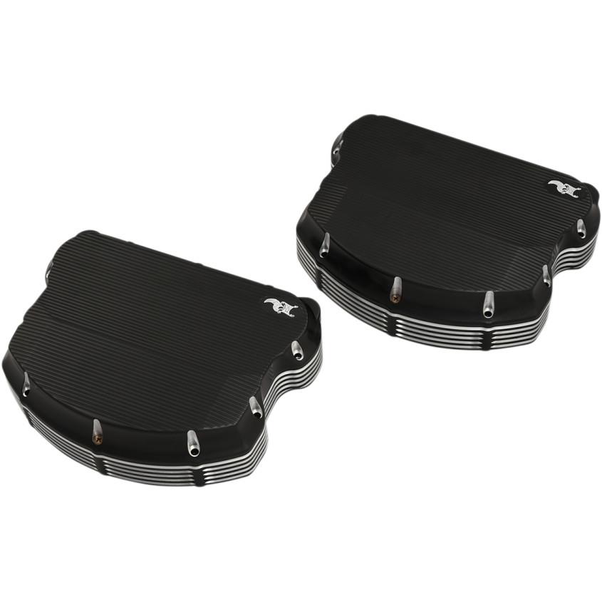 Rocker Box Covers - Neo-Fusion - Black Anodized Machine Cut