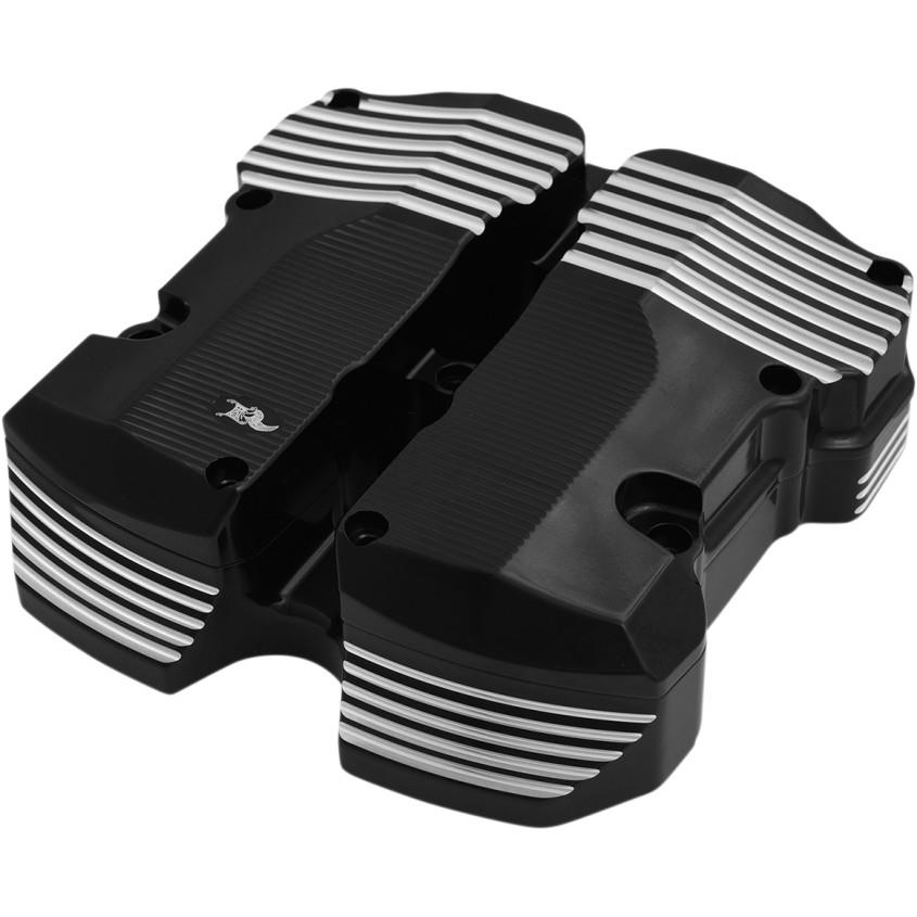 Rocker Box Covers - Vanquish - Black Anodized Machine Cut