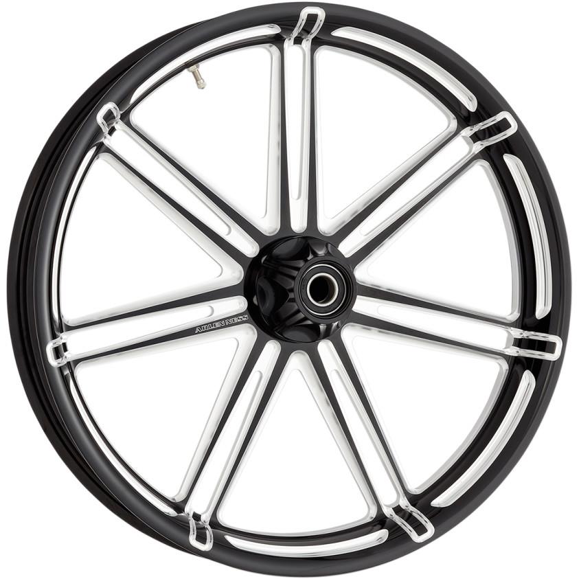 Forged Aluminum Front Wheel - Single Disc Non ABS - 21in. 3.50in. - 7 Valve Black