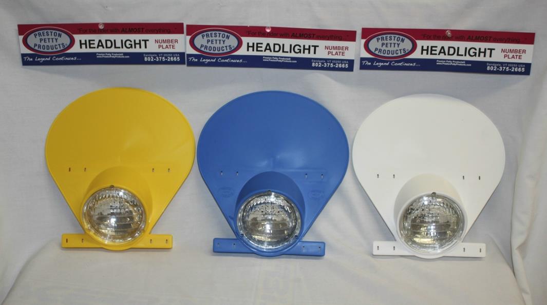 Preston Petty Headlight Number Plate with Halogen Bulb - White