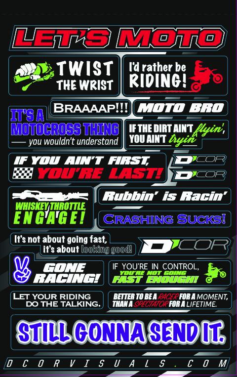 Kids Decal Sheets - Moto Talk