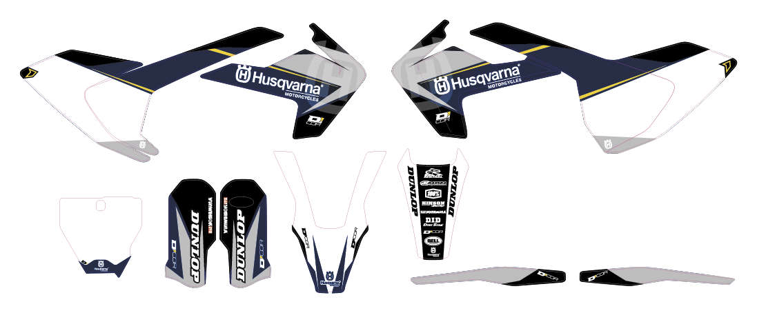 COR 9 Husqvarna Race Complete Graphics Kit - Black