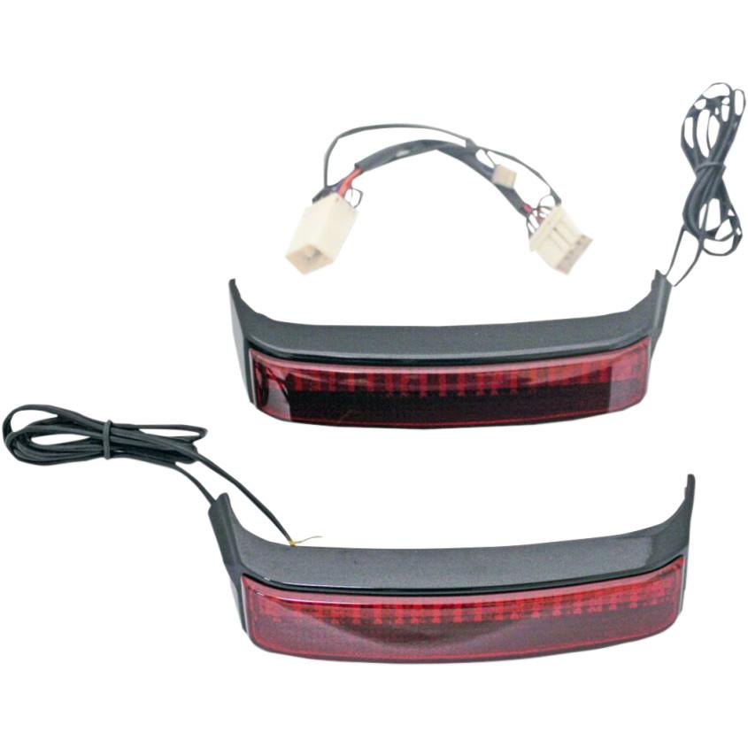 Sequential Bagz Saddlebag Lights - Gloss Black/Red Lens