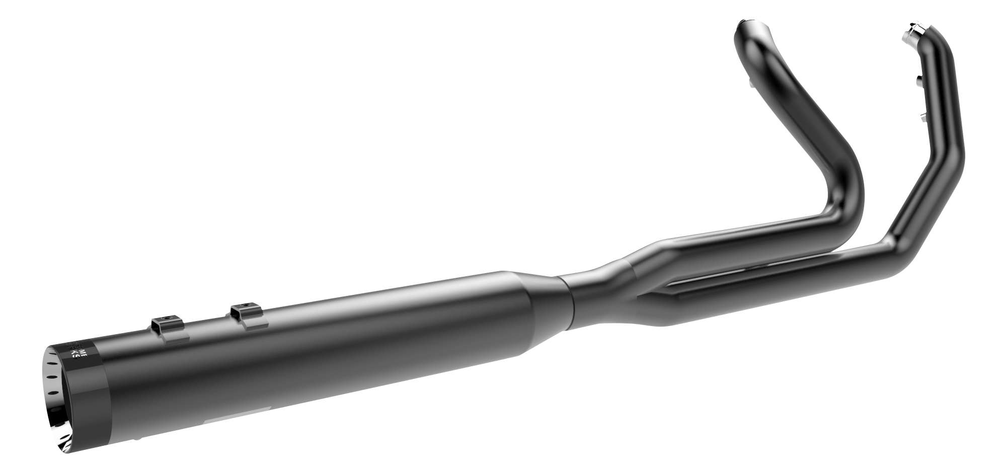 3-Step 2-Into-1 Headers with 4-1/2in. HP-Plus Mufflers - Black with Billet Tip