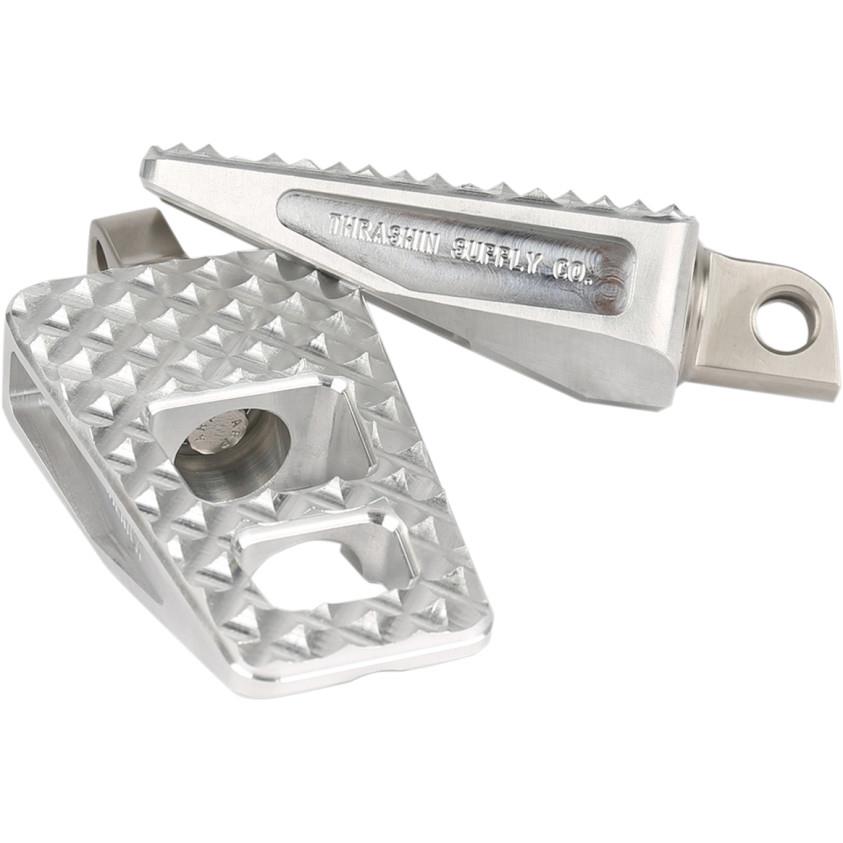 P-54 Extra Grip Passenger Footpegs - Raw Aluminum