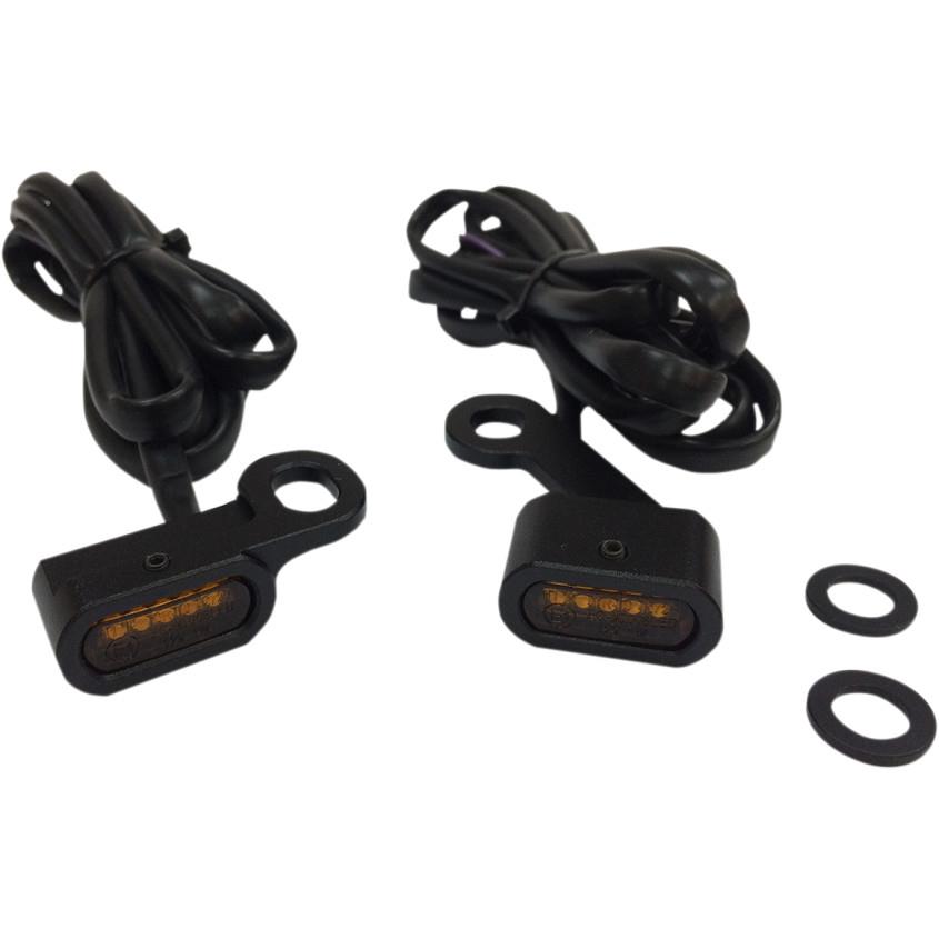 LED Handlebar Marker Lights - Black/Amber Lens