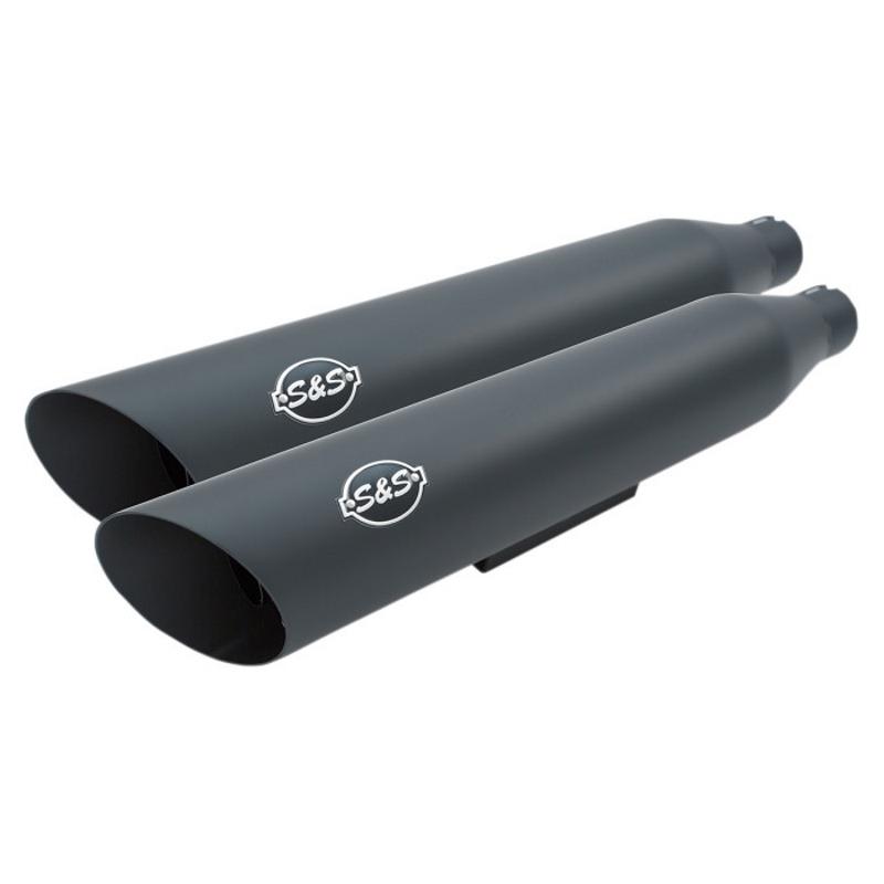 Slash-Cut Slip On Mufflers - Black Ceramic