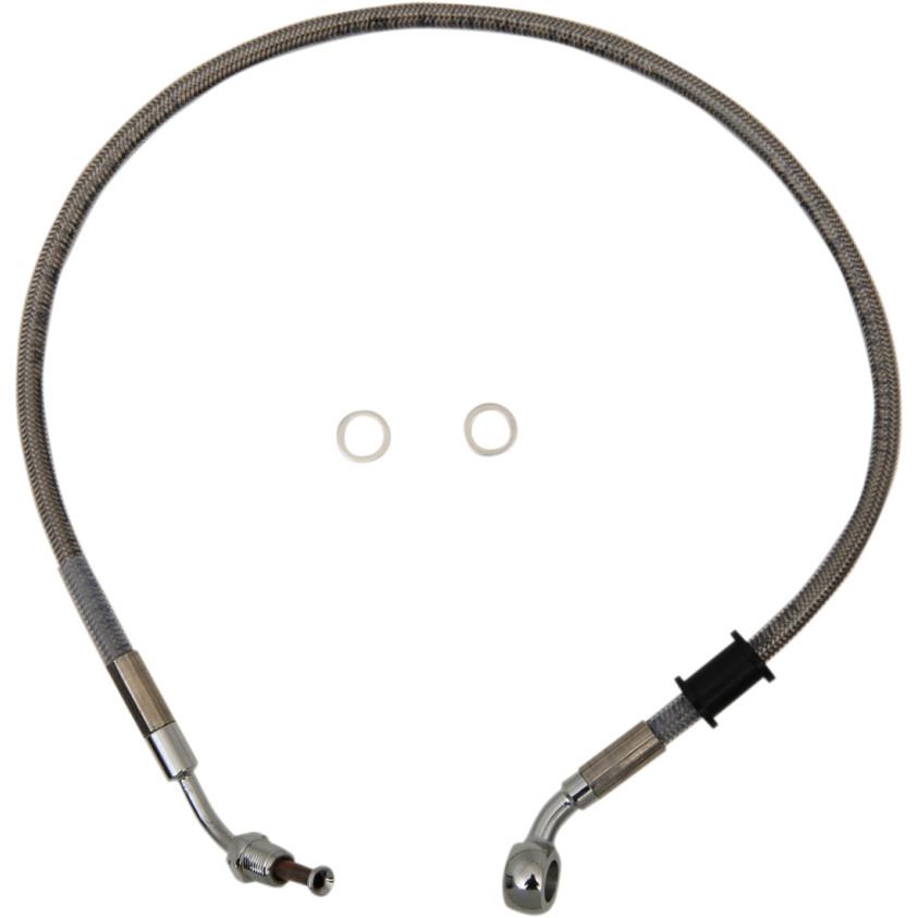 Extended Length Stainless Steel Front Brake Line Kit - +6in. - Clear-Coated