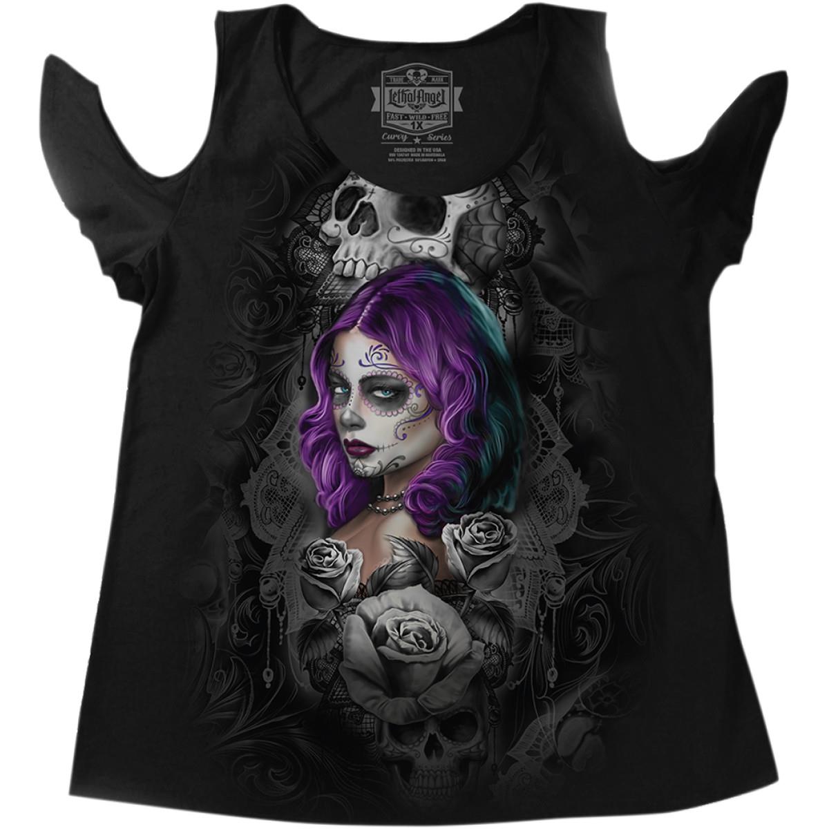 Queen of Heart Womens Shoulder Peak Shirt