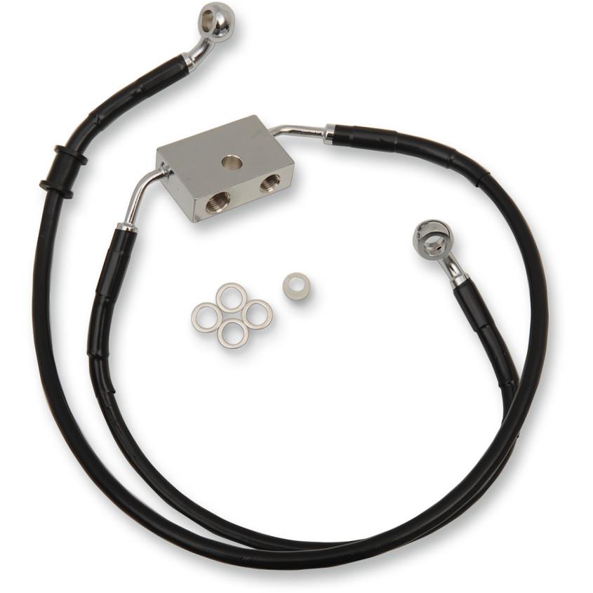 Standard Length Front Stainless Steel Brake Line Kit - Black Vinyl