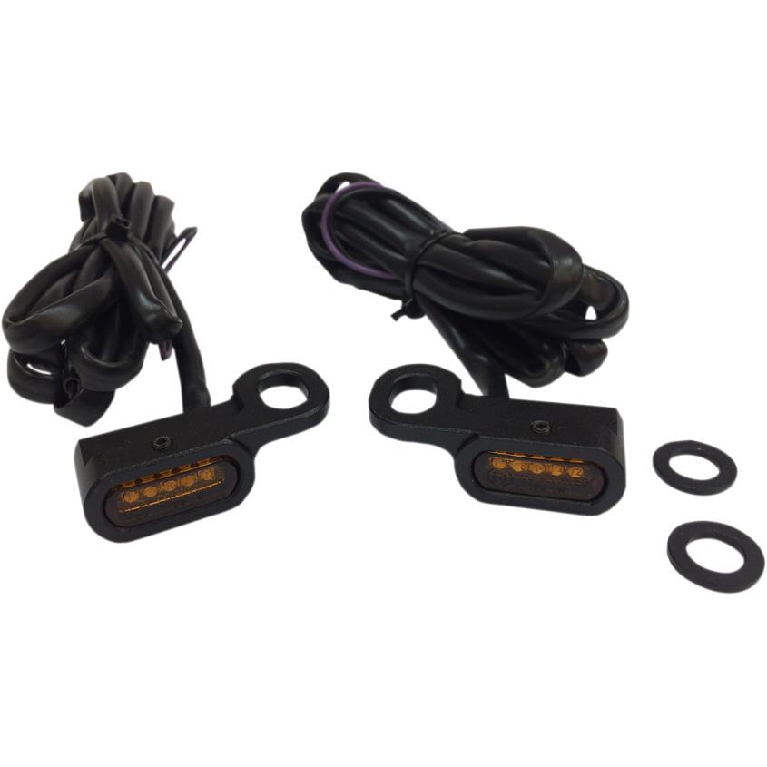LED Handlebar Marker Lights - Black/Amber Lens