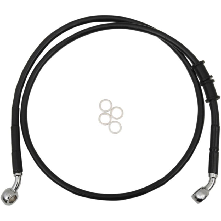 Standard Length Front Stainless Steel Brake Line Kit - Black Vinyl