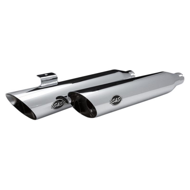 Slash-Cut Slip On Mufflers - Chrome