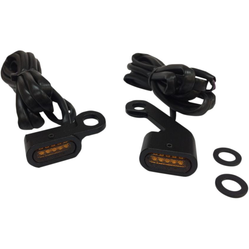 LED Handlebar Marker Lights - Black/Amber Lens