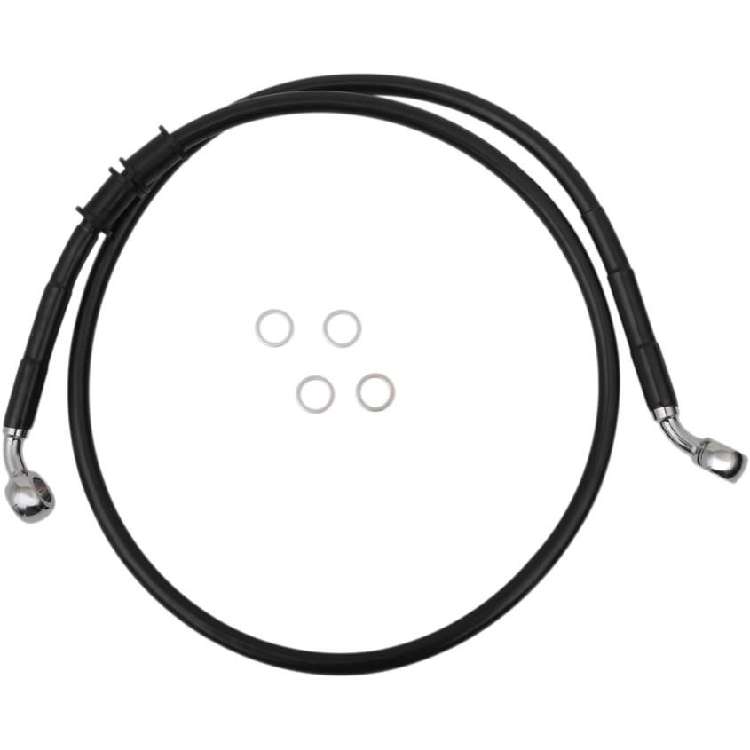 Standard Length Front Stainless Steel Brake Line Kit - Black Vinyl