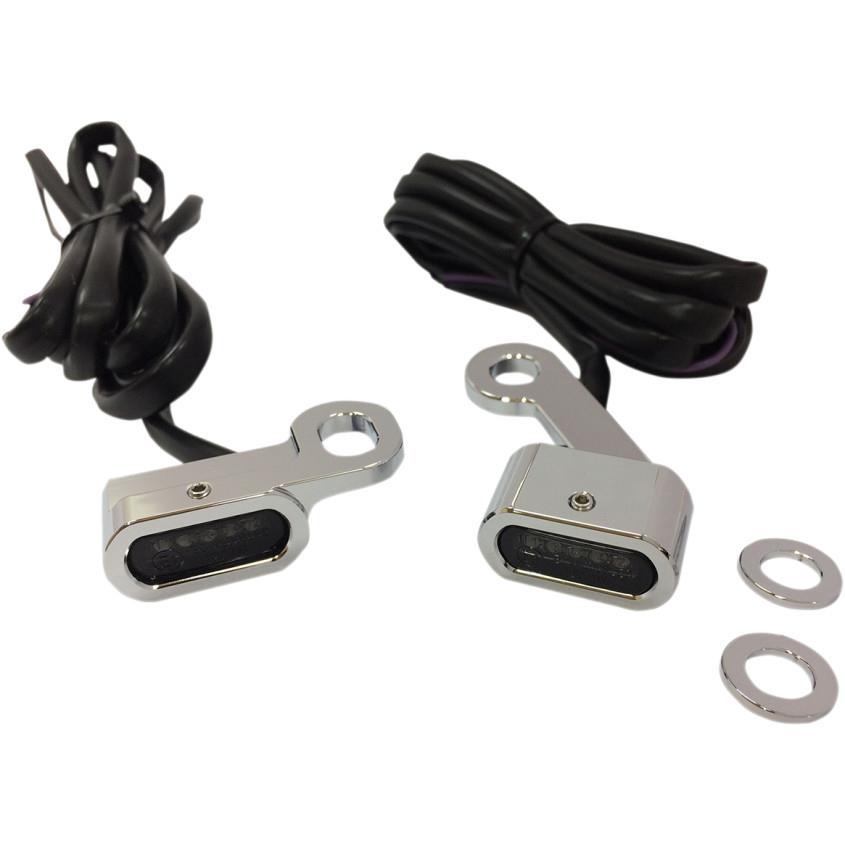 LED Handlebar Marker Lights - Chrome/Smoke Lens