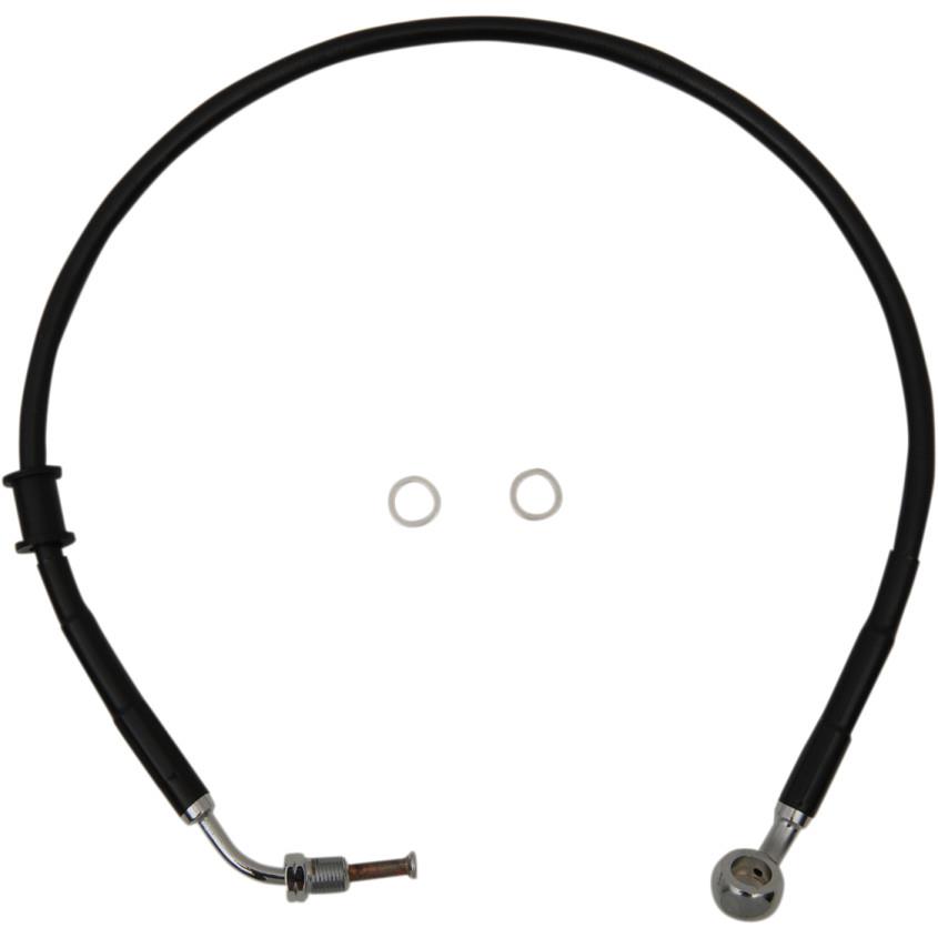 Extended Length Stainless Steel Front Brake Line Kit - +10in. - Black Vinyl