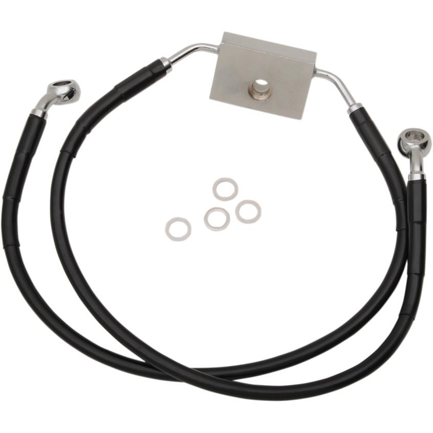 Standard Length Front Stainless Steel Brake Line Kit - Black Vinyl