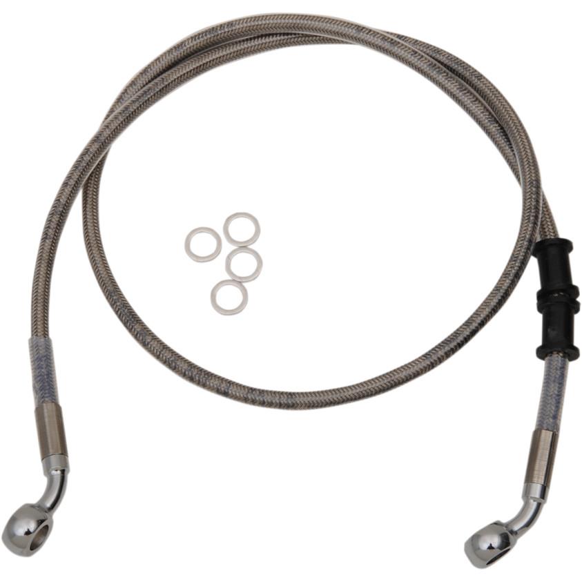 Extended Length Stainless Steel Front Brake Line Kit - +10in. - Clear-Coated