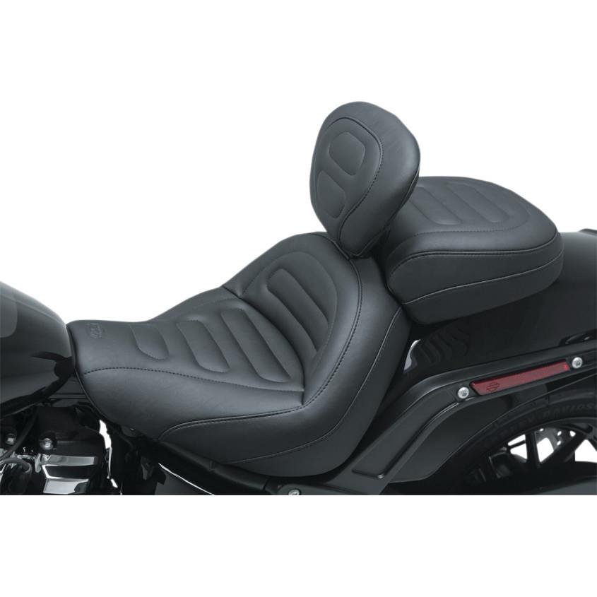 Max Profile Solo Touring Solo Seat with Removable Backrest - Trapezoid Stitch