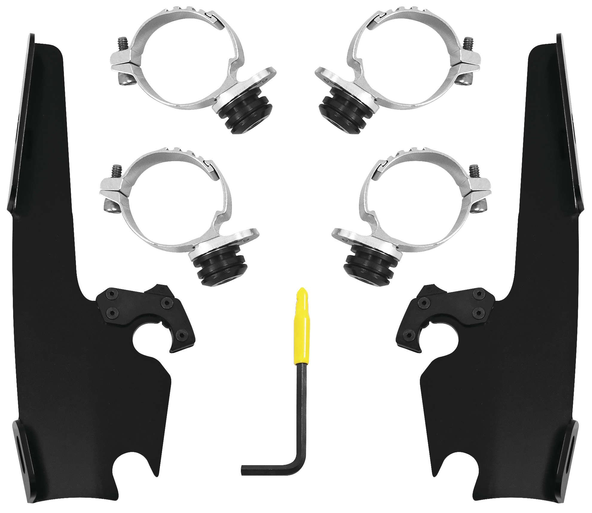 Trigger-Lock Mount Kit for Batwing Fairing and Fats/Slim Windshields - Black