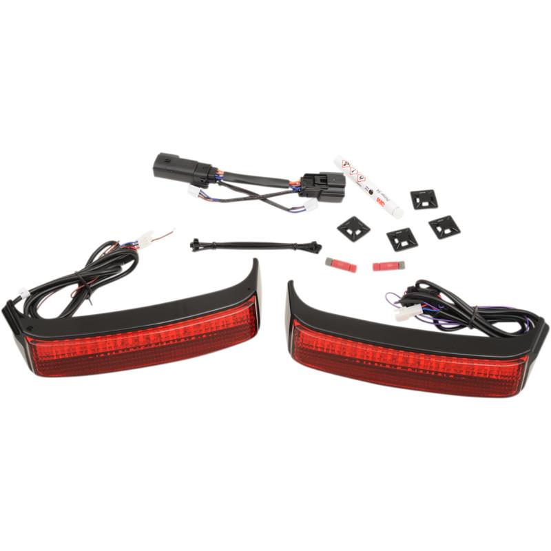 Sequential Bagz Saddlebag Lights - Gloss Black/Red Lens