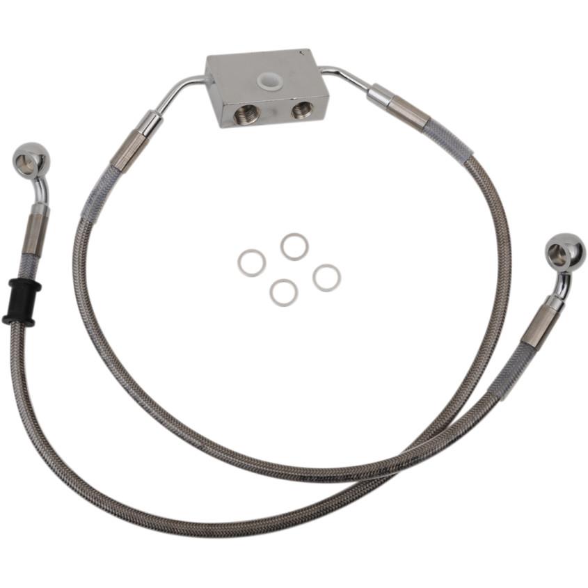 Standard Length Front Stainless Steel Brake Line Kit - Clear